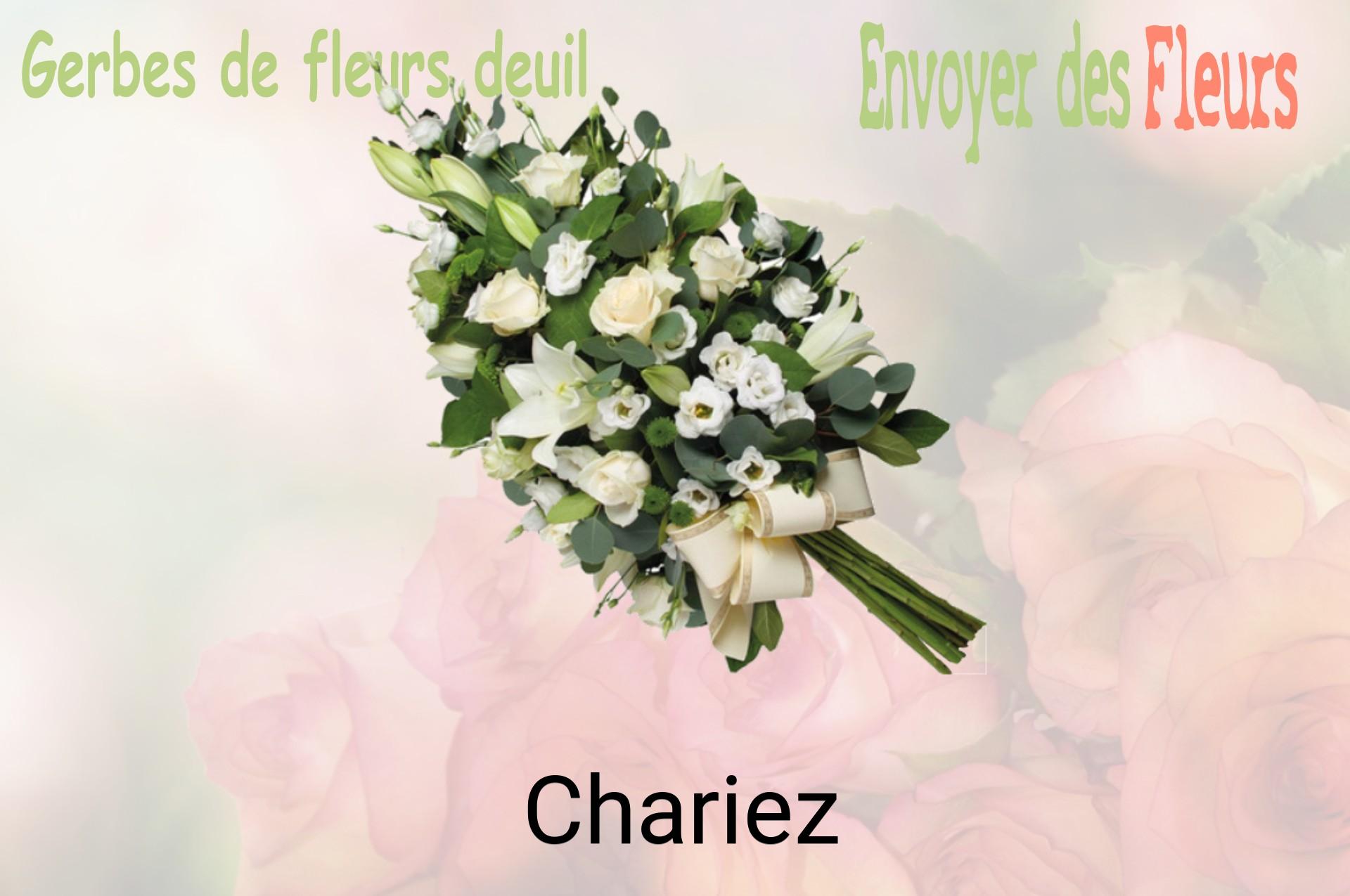 Gerbe de fleurs de deuil livrée à Chariez